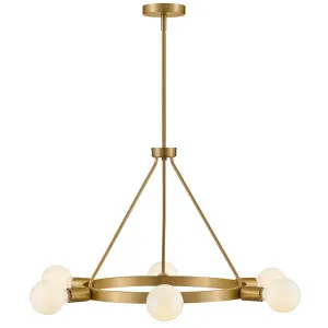 Hinkley Orla 6 Light Orb Glass Pendant in Classic Brass by Lark Lacquered Brass by Hinkley, a Chandeliers for sale on Style Sourcebook