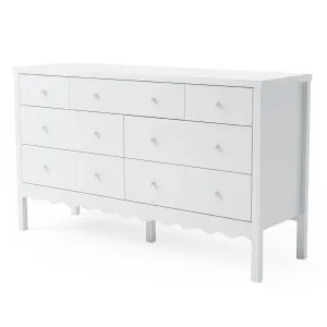 Serra 150cm Solid Pine 7-drawer Lowboy Dresser in White by Luxo Furniture, a Dressers & Chests of Drawers for sale on Style Sourcebook