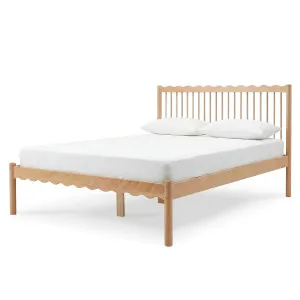 Evara Queen Hardwood Scalloped Bed Frame in Natural by Luxo Furniture, a Beds & Bed Frames for sale on Style Sourcebook