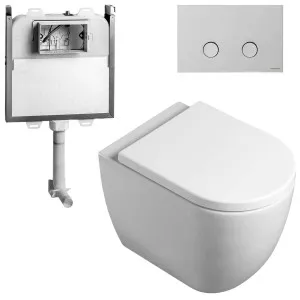 Catalano Sfera Wall Faced Toilet Suite with Standard Soft Close Seat - Includes Rogerseller Cistern & Flushplate Chrome SFERAWFSTDCH by Catalano, a Toilets & Bidets for sale on Style Sourcebook