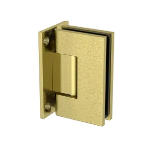 Boston Wall to Glass Heavy Duty Hinge with T Type Mounting Plate - Raw Brushed Brass by Estelle, a Bathroom Fixtures for sale on Style Sourcebook