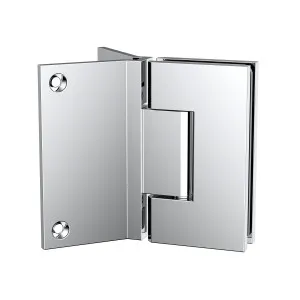 Boston Heavy Duty Large Wall to Glass Hinge with Corner type Mounting Plate - Polished Chrome by Estelle, a Bathroom Fixtures for sale on Style Sourcebook