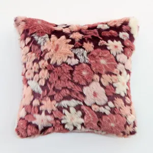 Muse Mila Floral Faux Fur Jacquard Cushion Berry by Muse, a Cushions, Decorative Pillows for sale on Style Sourcebook