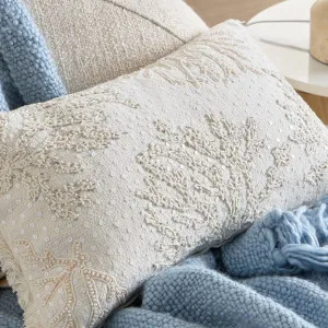 Muse Solenne Coral Embroidered Cushion White by Muse, a Cushions, Decorative Pillows for sale on Style Sourcebook