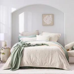 Muse Leni Stone Washed Cotton Coverlet Set Natural by Muse, a Quilts & Bedspreads for sale on Style Sourcebook