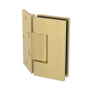 Boston Heavy Duty LARGE  Wall to Glass Hinges with 135 Degree Type Mounting Plate-Soft Gold Brushed by Estelle, a Bathroom Fixtures for sale on Style Sourcebook