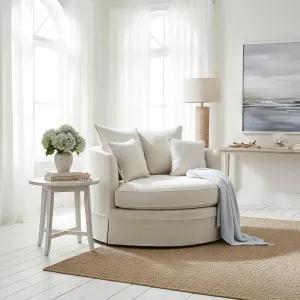 Noosa Hamptons Snuggle Chair Beige ETA 30/01/2026 by Florabelle Living, a Chairs for sale on Style Sourcebook