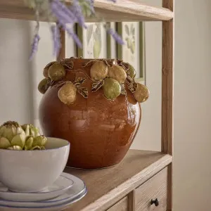 Pear Short Vase Brown & Cream ETA 24/03/2026 by Florabelle Living, a Vases & Jars for sale on Style Sourcebook