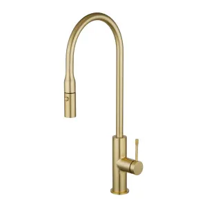Pull Out Kitchen Mixer Light Brushed Brass by Aquaperla, a Kitchen Taps & Mixers for sale on Style Sourcebook
