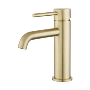 Lucid Pin Basin Mixer Light Brushed Brass by Aquaperla, a Bathroom Taps & Mixers for sale on Style Sourcebook