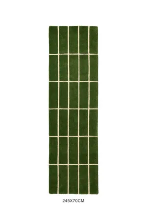 Marimekko Tiiliskivi Green 132907 Runner by Marimekko, a Contemporary Rugs for sale on Style Sourcebook