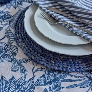 Set/4 Braided Dark Blue Placemat 33cm by Madras Link, a Placemats for sale on Style Sourcebook