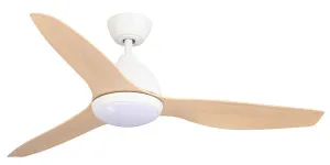 Fanco Breeze 52" AC Ceiling Fan with CCT LED Light and Wall Control White and Beechwood by Fanco, a Ceiling Fans for sale on Style Sourcebook