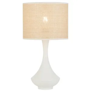 Telbix Claris Woven Paper Raffia Table Lamp with Iron Base White and Natural by Telbix, a Lamps for sale on Style Sourcebook