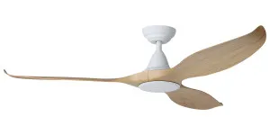 Eglo Noosa 60" DC Ceiling Fan With Remote White and Blackbutt by Eglo, a Ceiling Fans for sale on Style Sourcebook