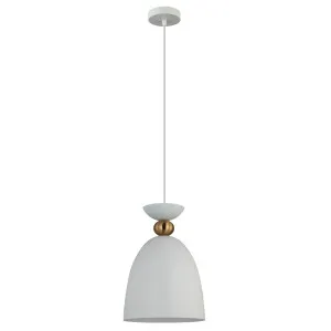 CLA Kansi Contemporary Bell Shape Pendant with Brass Accent White by Compact Lamps Australia, a Lighting for sale on Style Sourcebook