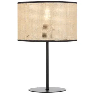 Telbix Velice Woven Paper Raffia Table Lamp with Metal Base Black and Natural by Telbix, a Lighting for sale on Style Sourcebook