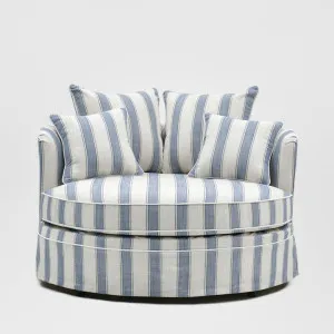 Noosa Hamptons Snuggle Chair Blue Sky Stripe by OneWorld Collection, a Plants for sale on Style Sourcebook