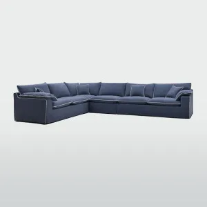 Norfolk 6 Seater Modular Navy w/White piping by null, a Plants for sale on Style Sourcebook