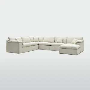 Norfolk 6 Seater Modular with Chaise (Reversible) Beige by null, a Plants for sale on Style Sourcebook