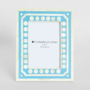 Zena Bone Inlay Photo Frame Light Blue 5x7 by Florabelle Living, a Christmas for sale on Style Sourcebook
