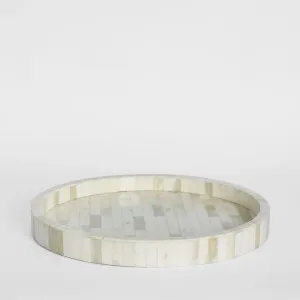 Koa Round Bone Inlay Tray White by Florabelle Living, a Christmas for sale on Style Sourcebook