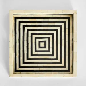 Reed Bone Inlay Tray Black & White by Florabelle Living, a Decorative Accessories for sale on Style Sourcebook