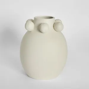 Tiki Round Vase Tall White by Florabelle Living, a Plant Holders for sale on Style Sourcebook