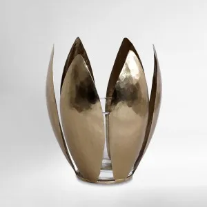 Lotus Leaf Hammered Tealight Candle Holder by Emac & Lawton, a Christmas for sale on Style Sourcebook