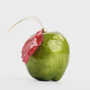 Handpainted Capiz Apple Decoration Green by Vixen & Velvet, a Christmas for sale on Style Sourcebook