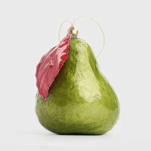 Handpainted Capiz Pear Decoration Green by Vixen & Velvet, a Christmas for sale on Style Sourcebook