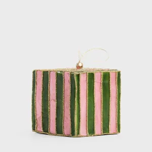 Stripe Capiz Tree Decoration Pink & Green by Vixen & Velvet, a Christmas for sale on Style Sourcebook