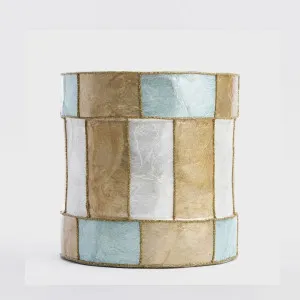 Checker Capiz Stripe Drum Gold & Blue by Vixen & Velvet, a Christmas for sale on Style Sourcebook