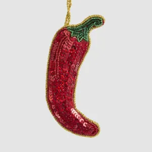 Red Sequin Chilli Decoration by Vixen & Velvet, a Christmas for sale on Style Sourcebook