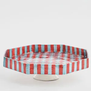 Checker Cake Stand Red & Green Large by Vixen & Velvet, a Christmas for sale on Style Sourcebook