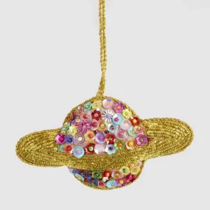 Flora Sequin Saturn Decoration by Vixen & Velvet, a Christmas for sale on Style Sourcebook