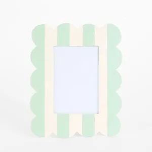 Ciao Bella Scalloped Photo Frame Green & White by Vixen & Velvet, a Christmas for sale on Style Sourcebook
