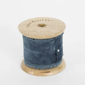 Frayed Velvet Ribbon Blue 50mm x 5m by Vixen & Velvet, a Christmas for sale on Style Sourcebook