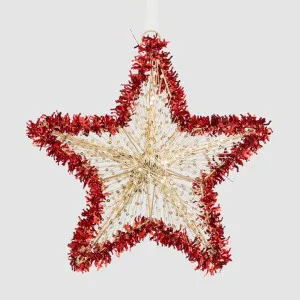Vintage Tinsel Edged Star Decoration by Vixen & Velvet, a Christmas for sale on Style Sourcebook