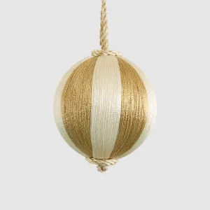 Silk Stripe Bauble Small Champagne & Ivory by Vixen & Velvet, a Plants for sale on Style Sourcebook