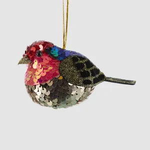 Puffy Sequin Hanging Bird Blue Multi by Vixen & Velvet, a Plants for sale on Style Sourcebook