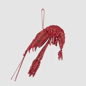 Lester Glitter Prawn Ornament Red by Vixen & Velvet, a Plants for sale on Style Sourcebook