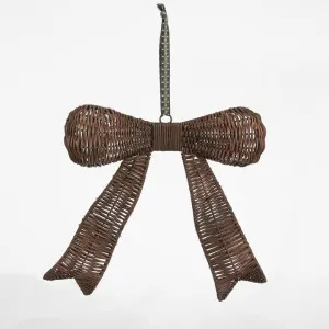 Rattan Bow Ornament Chocolate Brown by PERFECT PIECES, a Plant Holders for sale on Style Sourcebook