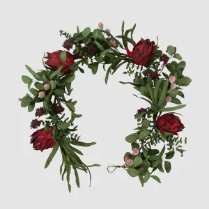 Mixed Native Protea Garland Red 190cm by Vixen & Velvet, a Plant Holders for sale on Style Sourcebook