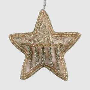 Celine Velvet Star Tree Decoration Light Pink by Vixen & Velvet, a Christmas for sale on Style Sourcebook