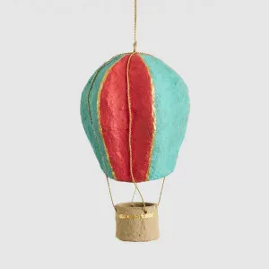 Mache Hot Air Balloon Hanging Decoration Red Multi by Vixen & Velvet, a Decorative Accessories for sale on Style Sourcebook