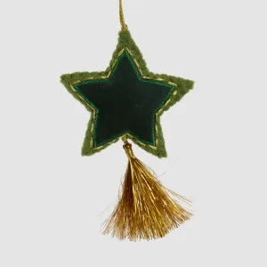 Shasa Tasselled Star Decoration Green by Vixen & Velvet, a Plants for sale on Style Sourcebook