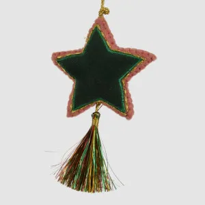 Shasa Tasselled Star Decoration Green Multi by Vixen & Velvet, a Plants for sale on Style Sourcebook