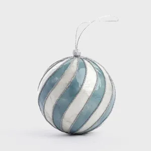Swirl Hand Painted Capiz Bauble Blue by Vixen & Velvet, a Decorative Accessories for sale on Style Sourcebook