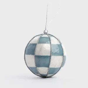 Squared Capiz Hand Painted Bauble Blue by Vixen & Velvet, a Plant Holders for sale on Style Sourcebook
